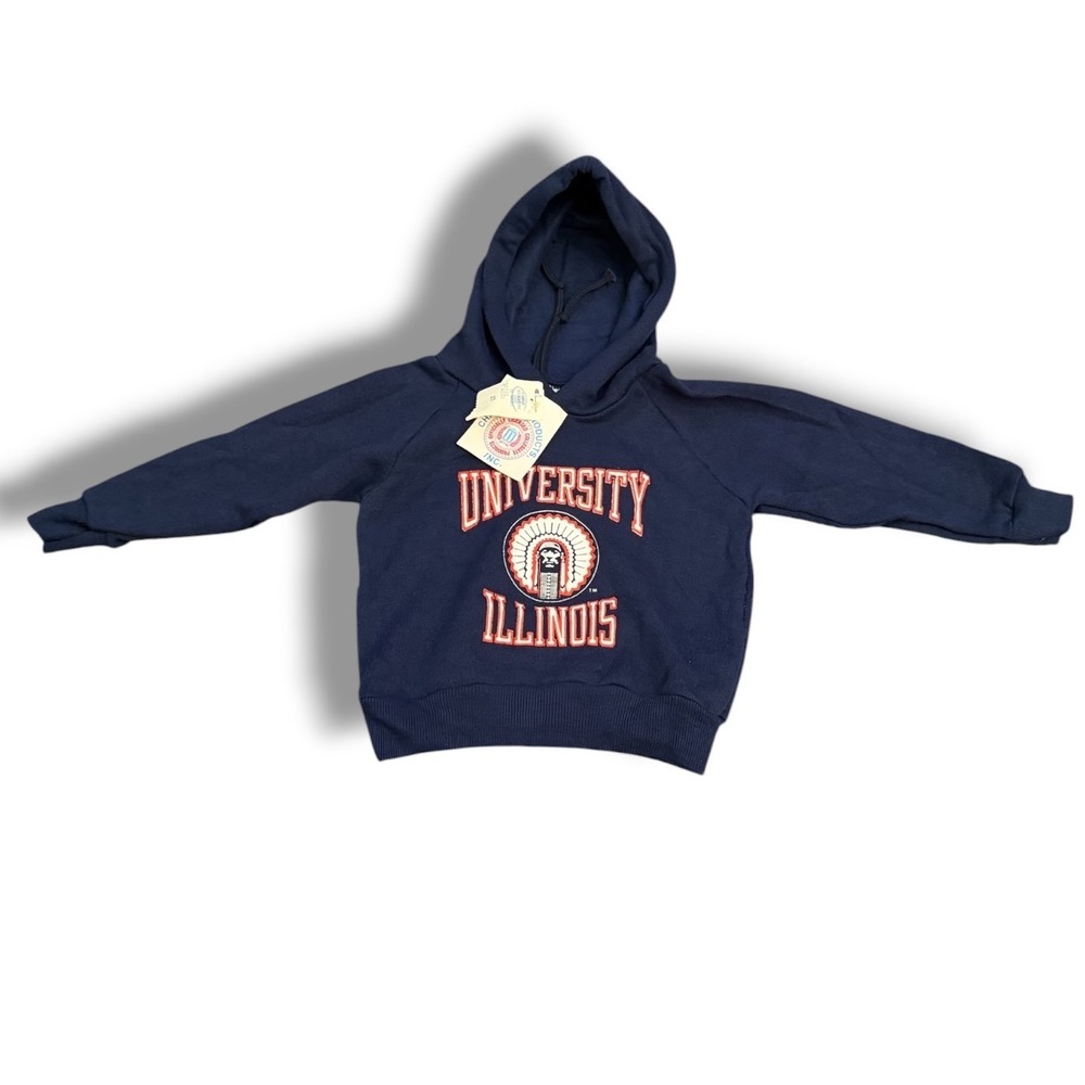 Vintage Champion University of Illinois Toddler Hoodie 2T Chief Illiniwek NEW